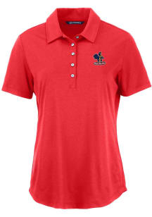 Cutter and Buck Delaware Fightin' Blue Hens Womens Red Vault Coastline Eco Short Sleeve Polo Shi..