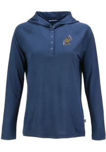 Cutter and Buck East Tennesse State Buccaneers Womens Navy Blue Vault Coastline Eco Hooded Sweat..