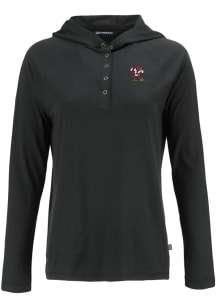 Cutter and Buck Louisville Cardinals Womens Black Vault Coastline Eco Hooded Sweatshirt