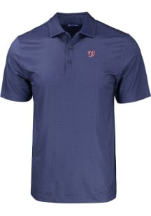 Cutter and Buck Washington Nationals Mens Navy Blue Pike Eco Geo Print Short Sleeve Polo