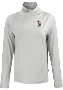 Womens Minnesota Golden Gophers Grey Cutter and Buck Vault Coastline Eco Funnel Neck Crew Sweats..