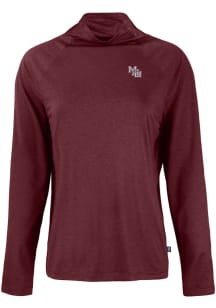 Cutter and Buck Mississippi State Bulldogs Womens Maroon Vault Coastline Eco Funnel Neck Crew Sw..