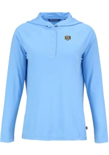 Cutter and Buck North Carolina Tar Heels Womens Light Blue Vault Coastline Eco Hooded Sweatshirt