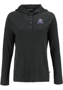 Womens Northwestern Wildcats Black Cutter and Buck Vault Coastline Eco Hooded Sweatshirt