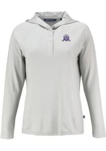 Womens Northwestern Wildcats Grey Cutter and Buck Vault Coastline Eco Hooded Sweatshirt