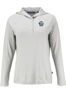Cutter and Buck Penn State Nittany Lions Womens Grey Vault Coastline Eco Hooded Sweatshirt