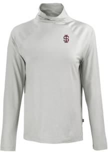 Cutter and Buck Southern Illinois Salukis Womens Grey Vault Coastline Eco Funnel Neck Crew Sweat..