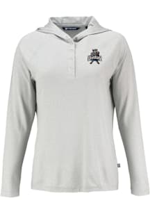 Cutter and Buck Utah State Aggies Womens Grey Vault Coastline Eco Hooded Sweatshirt