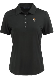 Cutter and Buck Virginia Tech Hokies Womens Black Vault Coastline Eco Short Sleeve Polo Shirt