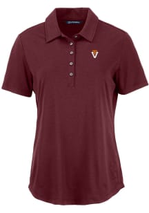 Cutter and Buck Virginia Tech Hokies Womens Maroon Vault Coastline Eco Short Sleeve Polo Shirt