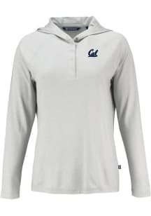 Cutter and Buck Cal Golden Bears Womens Grey Coastline Eco Hooded Sweatshirt