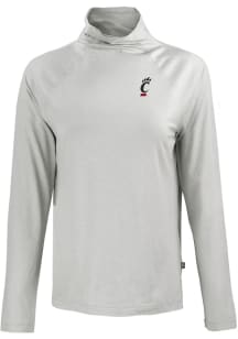 Cutter and Buck Cincinnati Bearcats Womens Grey Coastline Eco Funnel Neck Crew Sweatshirt