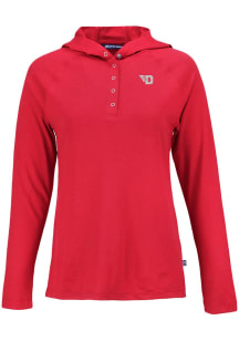 Cutter and Buck Dayton Flyers Womens Red Coastline Eco Hooded Sweatshirt