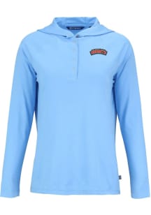 Cutter and Buck Delaware State Hornets Womens Light Blue Coastline Eco Hooded Sweatshirt