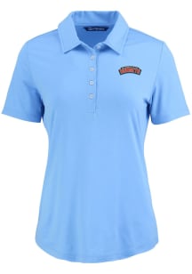 Cutter and Buck Delaware State Hornets Womens Light Blue Coastline Eco Short Sleeve Polo Shirt