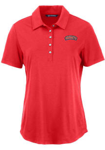 Cutter and Buck Delaware State Hornets Womens Red Coastline Eco Short Sleeve Polo Shirt