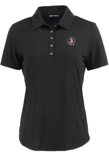 Cutter and Buck Florida State Seminoles Womens Black Coastline Eco Short Sleeve Polo Shirt