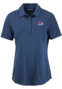 Cutter and Buck Fresno State Bulldogs Womens Navy Blue Coastline Eco Short Sleeve Polo Shirt