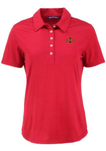 Cutter and Buck Iowa State Cyclones Womens Red Coastline Eco Short Sleeve Polo Shirt