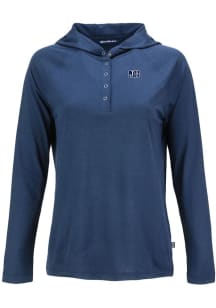 Cutter and Buck Jackson State Tigers Womens Navy Blue Coastline Eco Hooded Sweatshirt