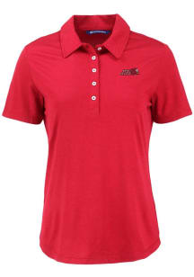 Cutter and Buck Jacksonville State Gamecocks Womens Cardinal Coastline Eco Short Sleeve Polo Shi..