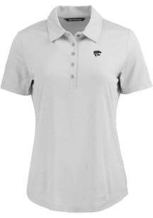 Womens K-State Wildcats Grey Cutter and Buck Coastline Eco Short Sleeve Polo Shirt