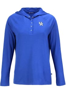 Cutter and Buck Kentucky Wildcats Womens Blue Coastline Eco Hooded Sweatshirt