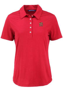 Womens Maryland Terrapins Cardinal Cutter and Buck Coastline Eco Short Sleeve Polo Shirt