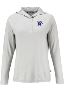 Cutter and Buck Memphis Tigers Womens Grey Coastline Eco Hooded Sweatshirt