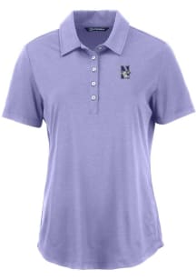 Cutter and Buck Northwestern Wildcats Womens Purple Coastline Eco Short Sleeve Polo Shirt