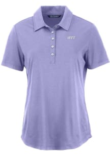 Cutter and Buck NYU Violets Womens Purple Coastline Eco Short Sleeve Polo Shirt