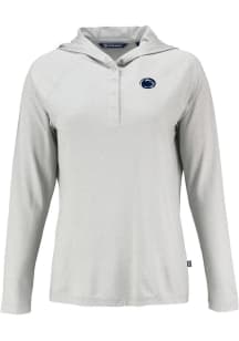 Cutter and Buck Penn State Nittany Lions Womens Grey Coastline Eco Hooded Sweatshirt