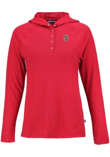 Cutter and Buck Stanford Cardinal Womens Red Coastline Eco Hooded Sweatshirt