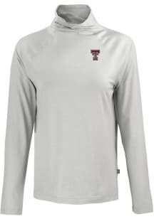 Cutter and Buck Texas Tech Red Raiders Womens Grey Coastline Eco Funnel Neck Crew Sweatshirt