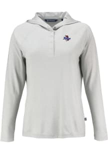 Womens Tulsa Golden Hurricane Grey Cutter and Buck Coastline Eco Hooded Sweatshirt