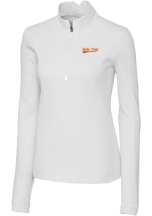 Cutter and Buck Idaho State Bengals Womens White Traverse 1/4 Zip Pullover