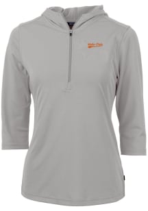 Cutter and Buck Idaho State Bengals Womens Grey Virtue Eco Pique Hooded Sweatshirt