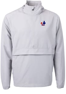 Cutter and Buck Montreal Expos Mens Grey Cooperstown Charter Eco Pullover Jackets