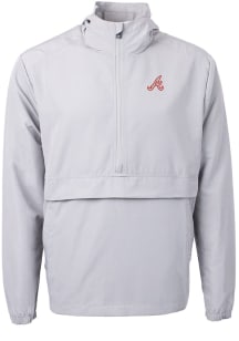 Cutter and Buck Atlanta Braves Mens Grey Cooperstown Charter Eco Pullover Jackets