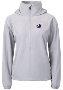Cutter and Buck Montreal Expos Womens Grey Cooperstown Charter Eco Long Sleeve Pullover