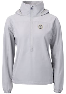 Cutter and Buck Milwaukee Brewers Womens Grey Cooperstown Charter Eco Long Sleeve Pullover