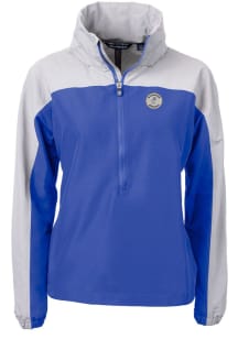 Cutter and Buck Milwaukee Brewers Womens Blue Cooperstown Charter Eco Long Sleeve Pullover