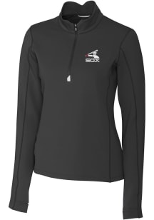 Cutter and Buck Chicago White Sox Womens Black Cooperstown Traverse Qtr Zip