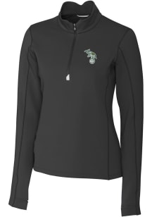 Cutter and Buck Oakland Athletics Womens Black Cooperstown Traverse Qtr Zip