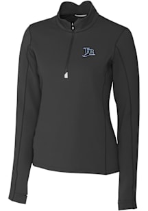 Cutter and Buck Tampa Bay Rays Womens Black Cooperstown Traverse Qtr Zip