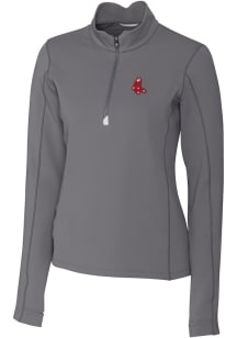 Cutter and Buck Boston Red Sox Womens Grey Cooperstown Traverse Qtr Zip