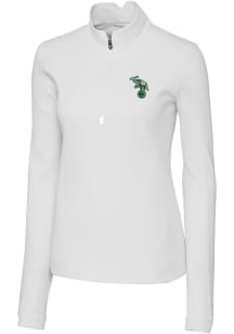 Cutter and Buck Oakland Athletics Womens White Cooperstown Traverse Qtr Zip