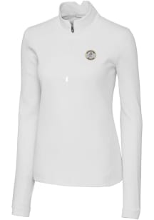 Cutter and Buck Milwaukee Brewers Womens White Cooperstown Traverse Qtr Zip