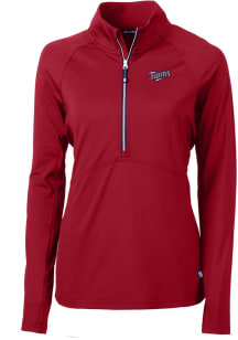 Cutter and Buck Minnesota Twins Womens Cardinal Cooperstown Adapt Eco Qtr Zip