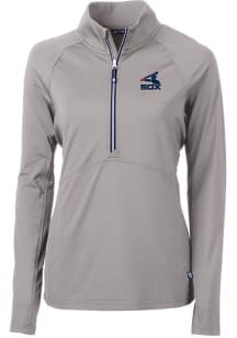 Cutter and Buck Chicago White Sox Womens Grey Cooperstown Adapt Eco 1/4 Zip Pullover
